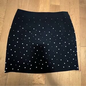 RW&CO. Black Mini Skirt with White Dots